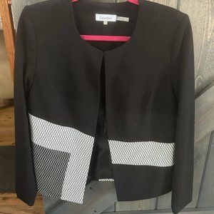 Calvin Klein black, white and grey jacket size 8.